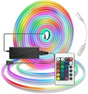 5m NEON RGB LED pás Napájanie Ovládač Diaľkové ovládanie