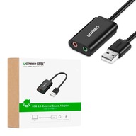 UZELENÁ EXTERNÁ USB ZVUKOVÁ KARTA PRE MINI JACK