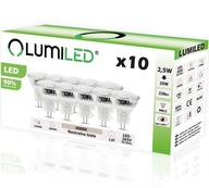 10x LED žiarovka GU5.3 MR11 2,5W 25W 4000K LUMILED