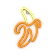 LED neónový nápis BANANA biela žltá LED chikita Batérie + USB ForeverLight