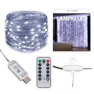 Svetelný záves 300 LED Garland Lamps 3x3 m USB káble + diaľkové ovládanie