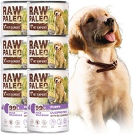 SET Mokré krmivo pre psov RAW PALEO Puppy kačica diviaka 6x400g