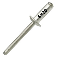 Slepé nity OCEL/OCEL OCEL/OCEL 6x20mm - 500 KS