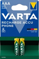 2x AAA BATÉRIA TELEFÓNU VARTA 550 MAH