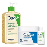 CeraVe Set Hydratačný balzam na tvár a telo 340 g, olej 473 ml