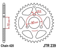 JT JTR239.42 ZADNÉ OZUBENÉ KOLO