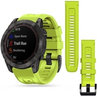 Silikónový remienok pre Garmin Fenix ​​​​7X / 6X, limetkovo zelený