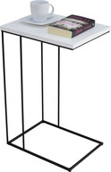 Obdĺžnikový drôtený bočný stolík Priemyselná obývačka čierna + biela lesklá