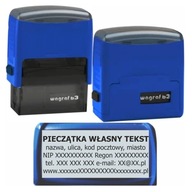 Pečiatka Wagraf B3s Blue 47x18mm do 6 riadkov + dizajnová guma