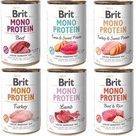 Brit Mono Protein krmivo pre psov MIX príchutí 6x 400g