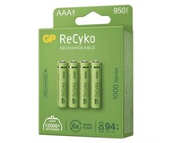 4x GP BATTERY ReCyko+ 950mAh 1,2V R03 AAA NiMH