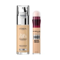 Sada Loreal True Match 2N + Maybelline Instant Eraser Concealer 01 Light