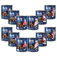 BRIT BY NATURE Mokré krmivo pre psov mix príchutí 12 x 800 g ADULT Bez obilnín