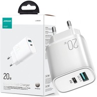 RÝCHLA SIEŤOVÁ NABÍJAČKA JOYROOM USB-A QC3.0 / USB-C PD WHITE