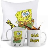 SÚPRAVA SPONGEBOB HRNČEK + VANKÚŠ + MENO