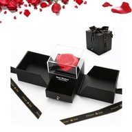 Darčeková krabička na šperky z červenej ruže