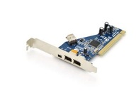 Firewire (400) PCI karta/radič, 2x6pin. 1x4pinové vnútorné, 1x6pinové vonkajšie. IEEE13