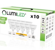 10x LED žiarovka MR16 6W = 50W 580lm 3000K LUMILED