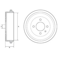 DELPHI Brzdový bubon BF549 SEAT 1S0609617