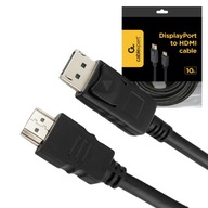 DISPLAY PORT to HDMI kábel DP DisplayPort kábel 4K 60Hz VIDEO BLACK 10M