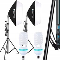 2x Softbox Continuous Lighting Set 2x 150W 50x70