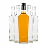 5x WALKER SKLENENÉ FĽAŠE 1000 ml 1l na WHISKY LIKÉRY ŠŤAVA VODKA COGNAC