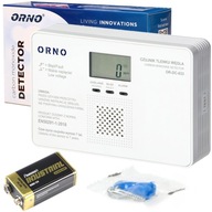 CO2 SENZOR ALARM DETEKTOR OXIDU UHOĽNÉHO LCD ORNO + BATÉRIA