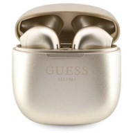 Bluetooth slúchadlá Guess Classic EST Logo TWS + dokovacia stanica, zlatá