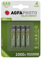 4x AgfaPhoto AAA 900mAh R3 NI-MH batéria + krabica