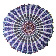 MEDITÁCIA POUF MANDALA POHÁNKOVÉ ŠUPKY DIM. 55 cm