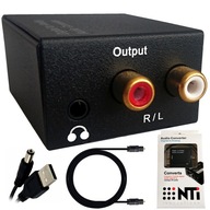 SPDIF TOSLINK COAXIAL CONVERTER na 2x RCA + Jack USB + box