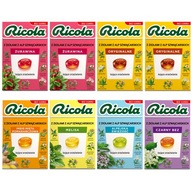 Bylinné cukríky proti kašľu Bez cukru Ricola brusnica medovka zázvor 8x27,5g