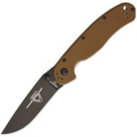 EDC Ontario Rat II Drop Point Coyote Brown D2 zatvárací nôž s klipom