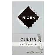 Rioba biely cukor 1 kg do kávy, balené po 200x vrecúškach