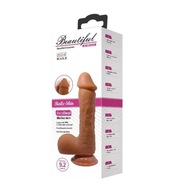 Tmavé realistické dildo 23 cm vaginálne análne