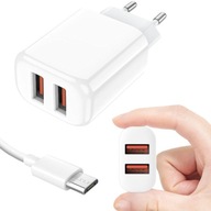 2x USB kocka nabíjačka s micro USB káblom