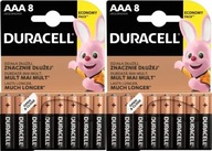 DURACELL LR03 AAA Alkalické tyčové batérie 8 ks x2