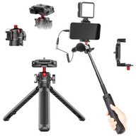 Monopod Selfie-Stick MT-41 statív pre fotomobil, LED lampa, mikrofón