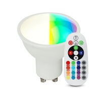 V-TAC LED žiarovka 4,8W GU10 Diaľkové ovládanie VT-2244-N-1 RGB+4000K 420lm