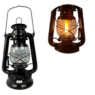 Metrox kovový lampáš 24 cm Čierna petrolejová lampa 24 cm