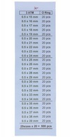 TESNENIA O-KRÚŽKOV hrúbka 0,5 MM 500 kusov 15-39mm