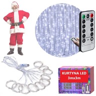 Svetelný záves 300 LED Garland Lamps 3x3 m USB studené vodiče + diaľkové ovládanie