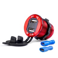 VODEODOLNÁ NABÍJAČKA 2,1A 2xUSB 12-24V +Voltmeter