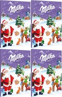 Adventný kalendár Milka čokoládky pre deti 90g na Vianoce x 4 kusy