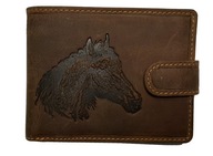 Hnedá kožená peňaženka s reliéfom Horse Gift
