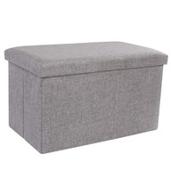 POUF SKLÁPACÍ LAVIČKA + ÚLOŽNÉ SEDADLO ŠEDÉ 60cm