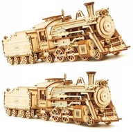 3D puzzle drevený model lokomotívy na zloženie