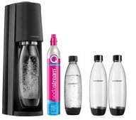 SodaStream Terra ČIERNA + 3 FAREBNÉ fľaše 1L