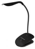Čierna LED stolná lampa s klipom DENEB 3W káblom