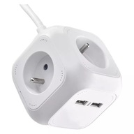 EMOS Predlžovací kábel 4 zásuvky + 2xUSB 1,9 m P04119U